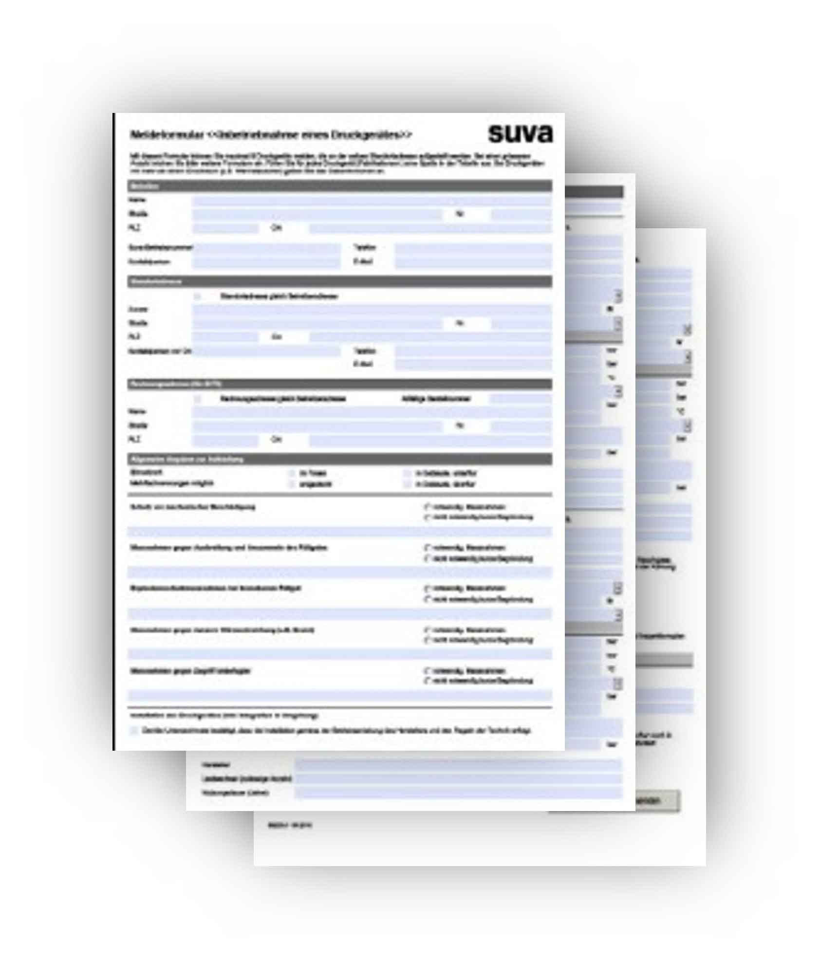 Suva Anmeldeformular Druckgeräte